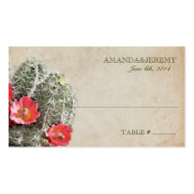 Cactus Flowers Seating Cards Business Card Template