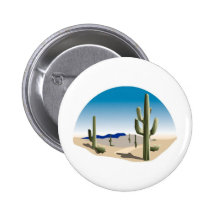 Cactus Prairie Scene Pinback Buttons