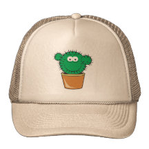 Cactus Smiley Face Mesh Hat