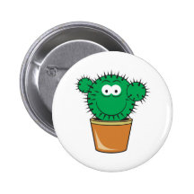 Cactus Smiley Face Pin