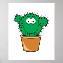 Cactus Smiley Face Print