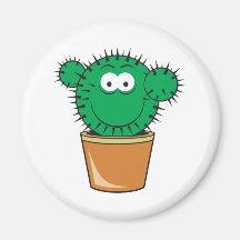 Cactus Smiley Face Refrigerator Magnet