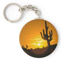 Cactus Sunset Keychain