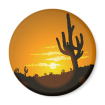 Cactus Sunset Refrigerator Magnets