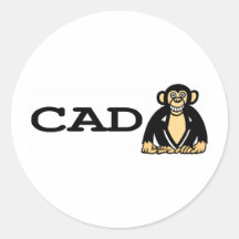 cad monkey 2 round stickers