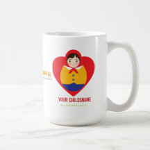 Cadeau d'adoption de garçon de Matroyshka de Russe Tasse