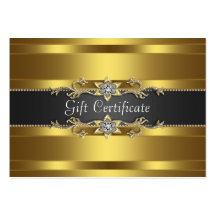 Cadeau noir Certficate d'affaires d'or de diamant  Cartes De Visite Professionnelles