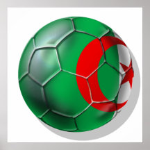 Cadeaux algériens de ballon de football de drapeau affiches