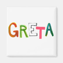 Cadeaux colorés d'art de mot d'amusement de Greta  Aimants