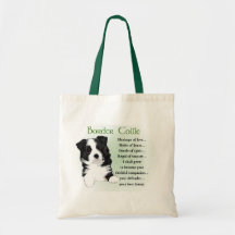 Cadeaux d'art de border collie sac en toile