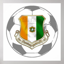 Cadeaux de ballon de football de la Côte d'Ivoire  Poster