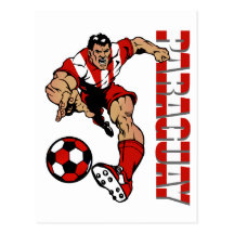 Cadeaux de footballeur de fans de foot du Paraguay Carte Postale