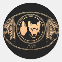 Cadeaux de loup de nations d'autocollants d'art de