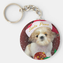 Cadeaux de patte de Père Noël de poupée de Shih Tz Porte-clés