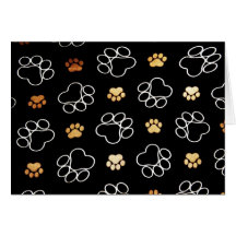 Cadeaux d'empreintes de pattes de chiot de chien p cartes de vœux