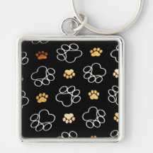 Cadeaux d'empreintes de pattes de chiot de chien p porte-clé