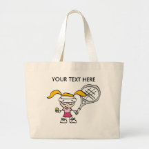 Cadeaux et cartes de tennis avec la fille mignonne sac en toile