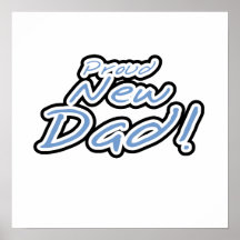 Cadeaux fiers de papa textes bleus/noirs nouveaux poster