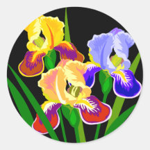 Cadeaux floraux autocollant rond