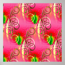 Cadeaux floraux Girly de vert de roses indien de r Posters