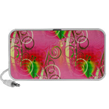 Cadeaux floraux Girly de vert de roses indien de r Haut-parleur iPod