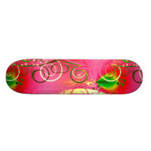 Cadeaux floraux Girly de vert de roses indien de r Skateboards Personnalisés
