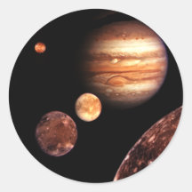 Cadeaux galiléens de l'espace et d'astronomie de l autocollant rond