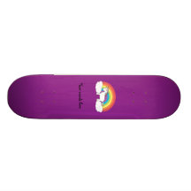 Cadeaux pourpres de licorne d'arc-en-ciel skateboards personnalisés