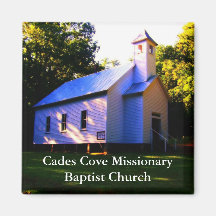 Cades Cove Missionary Baptist Church sunrise Fridge Magnets
