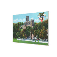 Cadets Marching to Parade Grounds Scene Stretched Canvas Print