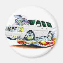 Cadillac Escalade White Truck Fridge Magnets