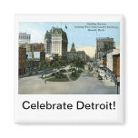 Cadillac Square, Detroit MI Vintage Magnet