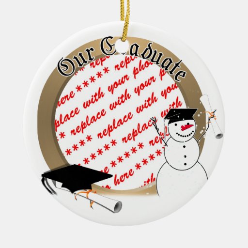 Cadre de photo d'obtention du diplôme de Milou Ornements De Noël