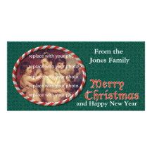 Cadre de sucre de canne de Noël Cartes Avec Photo