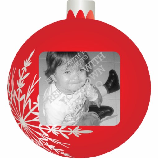 Cadre rouge de boule de Noël Photo En Découpe
