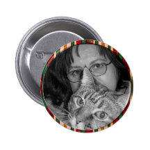 cadre rouge de rayures pin's avec agrafe