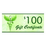 Caduceus Alternative Medicine $100 Gift Voucher Rack Card Design