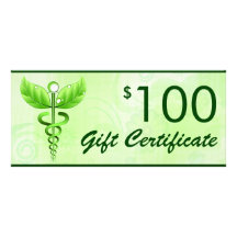 Caduceus Alternative Medicine $100 Gift Voucher Rack Card Design