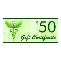 Caduceus Alternative Medicine $50 Gift Voucher Rack Cards