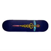 CADUCEUS Blue Skateboard