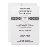 Caduceus Damask Band Invitation Nursing RN