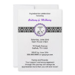Caduceus Damask Purple Invitation Nursing RN
