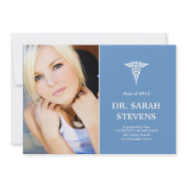 Caduceus Medical Graduation Photo Invitation