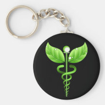 Caduceus Medical Icon Alternative Medicine Keyring Key Chains