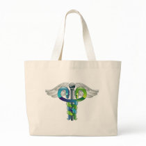 Caduceus medical symbol tote bags