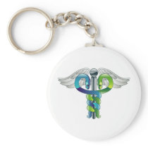 Caduceus medical symbol key chain