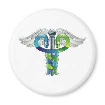 Caduceus medical symbol refrigerator magnet