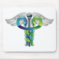 Caduceus medical symbol mousepads