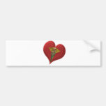 Caduceus On A Heart Bumper Stickers