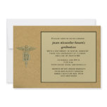 Caduceus Pendant Dental School Graduation  Invitat Custom Invitations